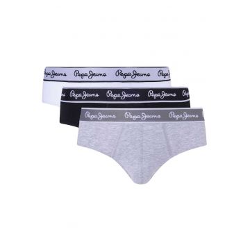 Set de chiloti cu banda logo in talie - 3 perechi