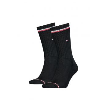 Set de sosete lungi cu detalii in dungi - 2 perechi