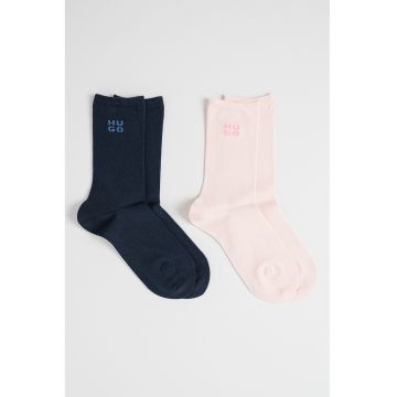 Set de sosete lungi cu imprimeu logo - 2 piese