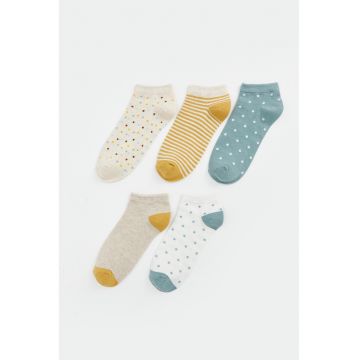 Set de sosete pana la glezna cu diverse modele - 5 perechi