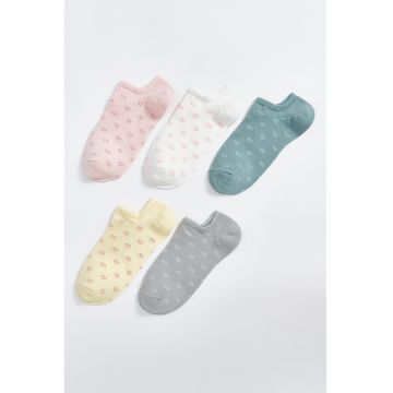 Set de sosete pana la glezna cu imprimeu - 5 piese