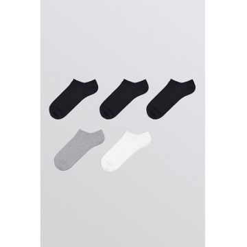 Set de sosete pana la glezna cu mode uni - 5 perechi