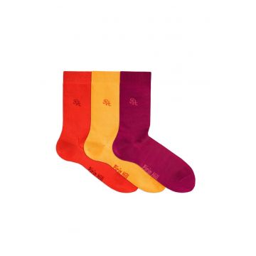 Sosete bumbac - 98% Coral - 3 buc.