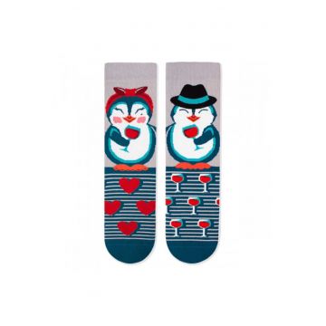 Sosete bumbac Penguin Love Blue