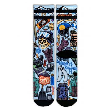 Sosete Coolmax Skateboard Skull de lungime medie