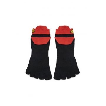 Sosete cu degete  material sintetic - negru/rosu