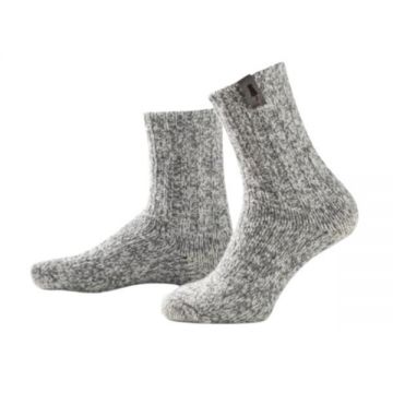 Sosete dama din lana de oaie, culoare gri, lungime medie, marime 37-41, felicitare de sezon