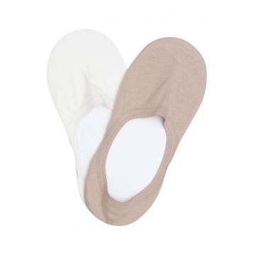 Sosete dama Rome  set de 2 perechi Bej - alb crem
