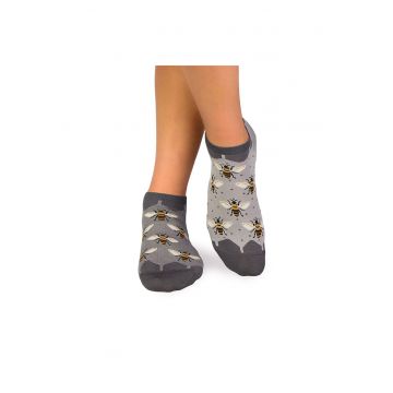 Sosete scurte bambus FINE BAMBOO Sneaker Bees - Gri