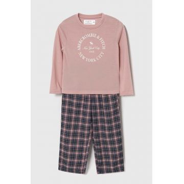 Abercrombie & Fitch pijama copii culoarea roz, modelator