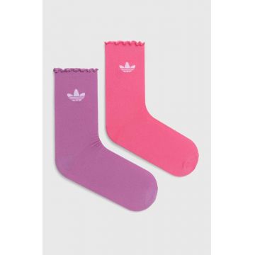 adidas Originals sosete copii 2-pack femei, culoarea roz, IX7650