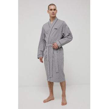 BOSS halat de baie din bumbac culoarea gri 50469624
