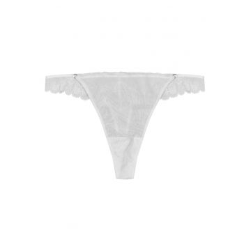 Chiloti tanga dama Oprah -  Dantela - Alb