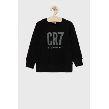 CR7 Cristiano Ronaldo set de pijama de bumbac pentru copii culoarea negru, cu imprimeu