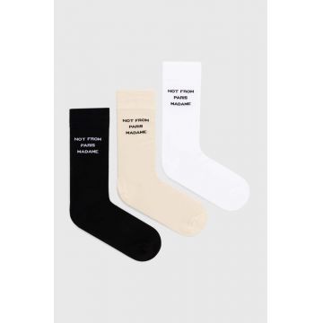 Drôle de Monsieur ciorapi de bumbac Le Pack de Chaussettes Slogan 3-pack PERM-SK101-CO024-MC