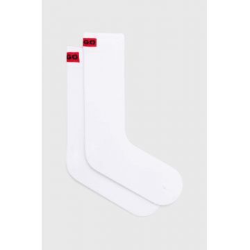 HUGO sosete 2-pack femei, culoarea alb