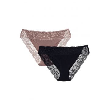 Set de 2 Chiloti Patri  Negru bronz