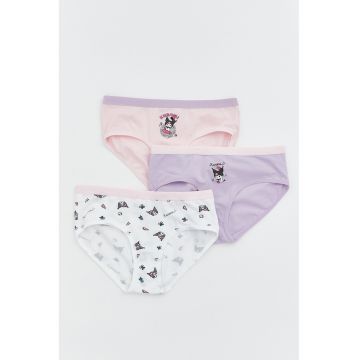 Set de chiloti cu model grafic - 3 piese