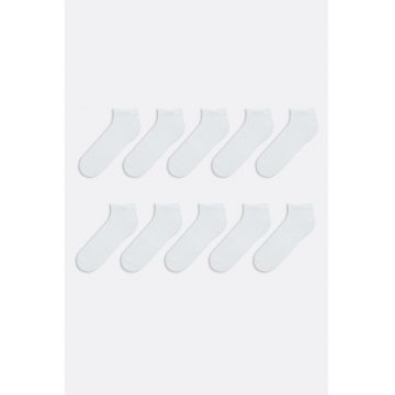 Set de sosete pana la glezna cu model uni - 10 perechi