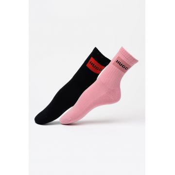 Set de sosete scurte cu imprimeu logo - 2 perechi