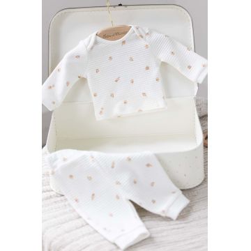 Tartine et Chocolat set de pijama de bumbac pentru copii culoarea alb, modelator