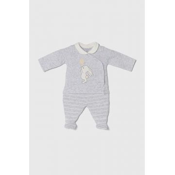 zippy pijamale pentru bebelusi culoarea gri, cu imprimeu