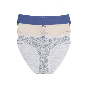 Set 3 perechi de chiloti Mi-Mi -  Bumbac - Multicolor