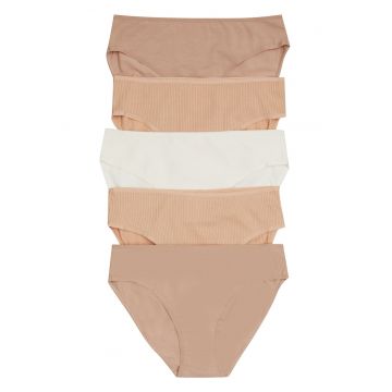 Set 5 perechi chiloti dama  bumbac - multicolor