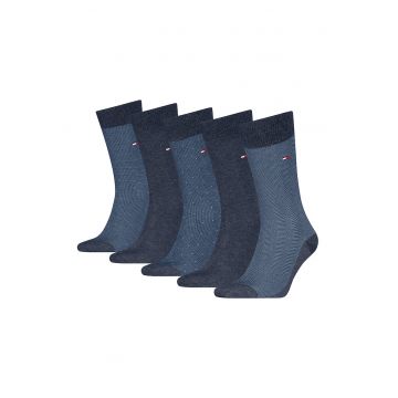 Set de sosete lungi uni cu logo si model - 5 perechi