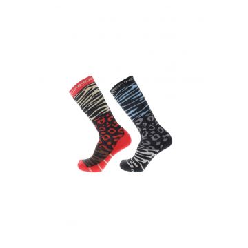 Set de Sosete  Ski Socks Animal Print 2 perechi - Rosu