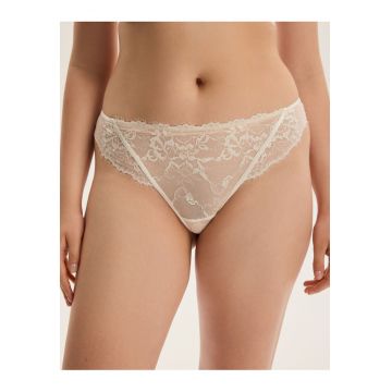 Chiloti dama  Cloe - dantela - V la fata - semitransparent - negru