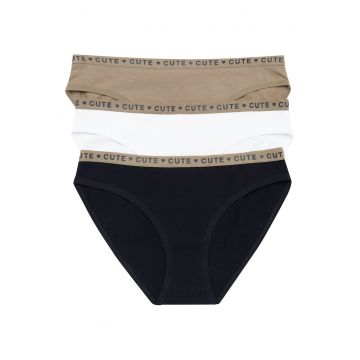 Chiloti dama maro - alb-negru set de 3 perechi Mi-Mi