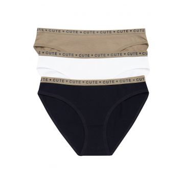 Chiloti dama maro - alb-negru set de 3 perechi Mi-Mi