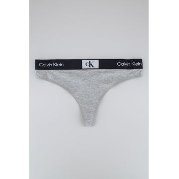 Chiloti tanga din amestec de bumbac cu imprimeu