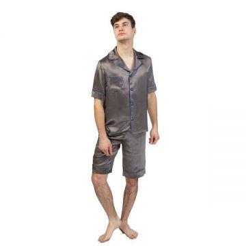 Pijamale scurte bărbați, din matase naturala 100 %, de dud 19 momme 6 A calitate, marime S