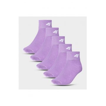 Set 5 Sosete Bumbac Unisex - Mov - Elastic - Sportstyle - Marimi 32-40 -  Junior