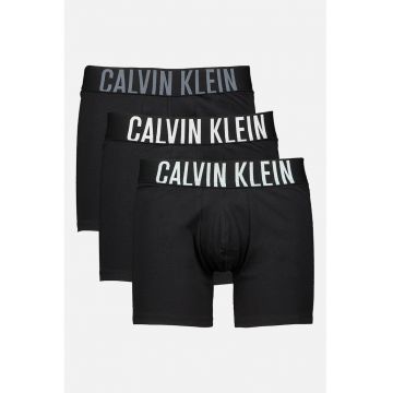 Set de boxeri cu banda logo contrastanta in talie - 3 perechi