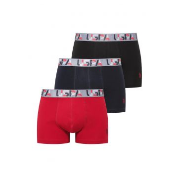 Set de boxeri cu banda logo in talie - 3 perechi