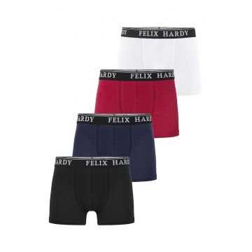 Set de boxeri cu banda logo in talie - 4 perechi