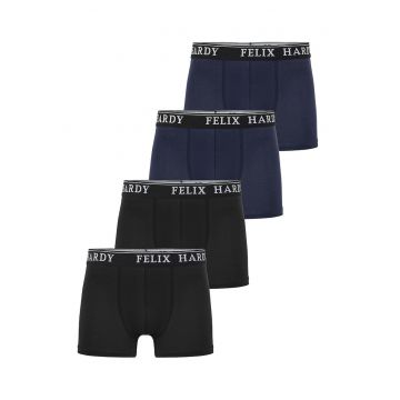 Set de boxeri cu banda logo in talie - 4 perechi