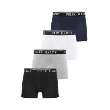 Set de boxeri cu banda logo in talie - 4 perechi