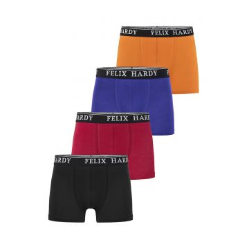 Set de boxeri cu banda logo in talie - 4 perechi