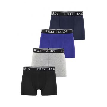 Set de boxeri cu banda logo in talie - 4 perechi