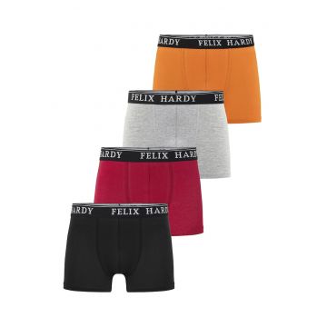 Set de boxeri cu banda logo in talie - 4 perechi