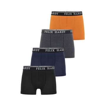 Set de boxeri cu banda logo in talie - 4 perechi