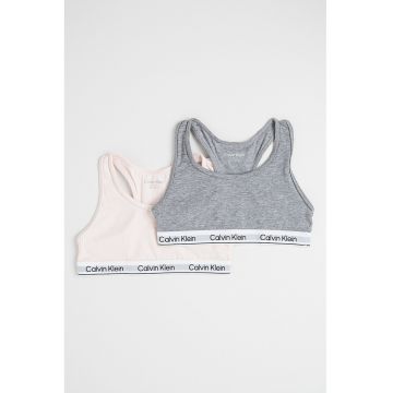 Set de bustiere cu banda logo si spate decupat - 2 piese