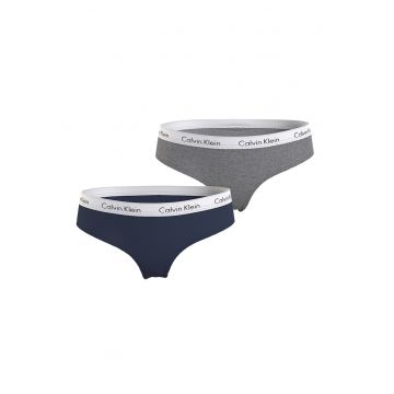 Set de chiloti din amestec de bumbac organic cu banda logo - 2 perechi