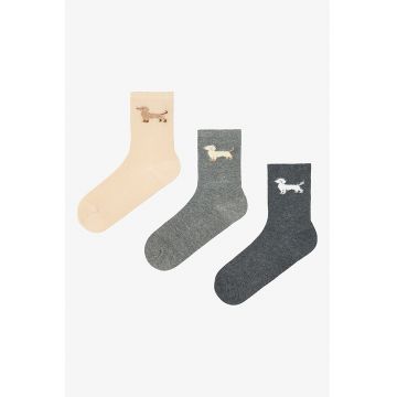 Set de sosete cu model cu caini - 3 perechi