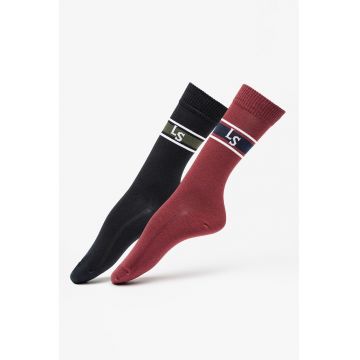 Set de sosete lungi cu imprimeu logo - 2 perechi