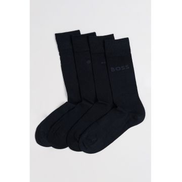 Set de sosete lungi cu imprimeu logo - 4 perechi